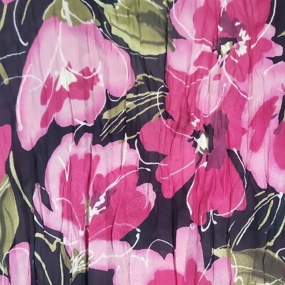 Y2K Sunny Leigh Floral Sheer Button Up Top Size L Fairy Romantic Girly Pink - Picture 12 of 16